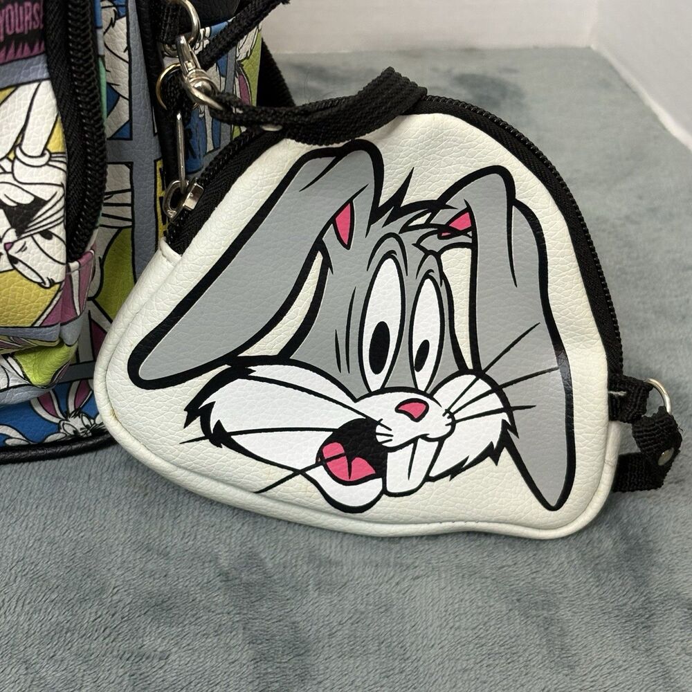 Warner Bros. Looney Tunes Bugs Bunny Mini Backpack w/Zip Pouch White 10.5" - Picture 3 of 10